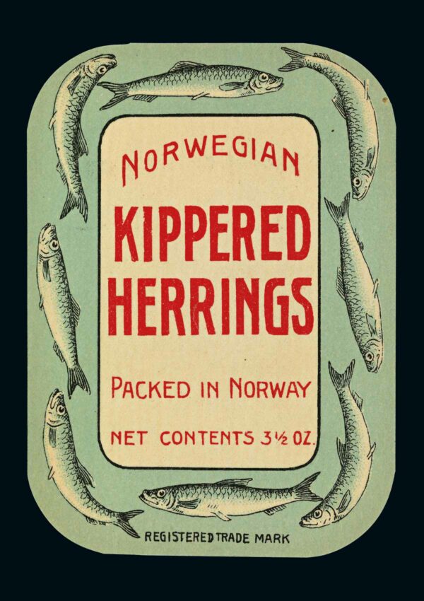 Norsk sardinetikett, Kippered herrings, 1914